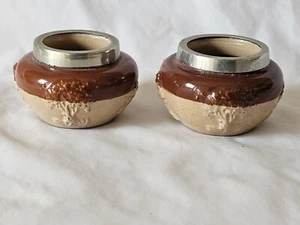 CHARMING PAIR OF STONEWARE CONDIMENT DISHES, CIRCA LATE 19TH CENTURY - Picture 1 of 18