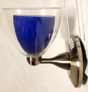 Nuvo 60-691 One Light Wall Sconce in Brushed Nickel Finish and Cobalt Blue - Picture 1 of 4
