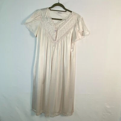 Vestido y bata a juego Vanity Fair rosa suave con encaje talla M ropa de dormir Foto 1 de 4