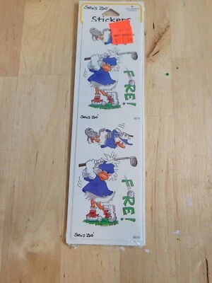 Pegatina Suzy's Zoo Nuevo de Lote Antiguo Avestruz Golf - ¡Fore! NIP 4 pegatinas Foto 1 de 4
