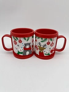 Set 2 Bass Pro Shops Cabela’s Coffee Tea Cup Mug Red Christmas Woodland Animals - Picture 1 of 8