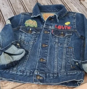 Levi’s Cool Kids Denim Jacket Patched Trucker Skater Jean Jacket - Picture 1 of 8