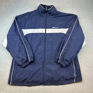 Reebok Jacket Mens XXL Blue White Full Zip Windbreaker High Neck Outdoor Adult - Picture 1 of 12