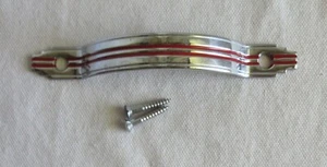 NOS Draw Pull Handle Chrome Red Lines America Brass Co. Grand Rapids, MI. Deco - Picture 1 of 5