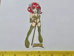 VTG HOOK UPS SEXY CHEETAH LEOPARD JUNGLE GIRL ANIME NOS SKATEBOARD DECK STICKER - Picture 1 of 1
