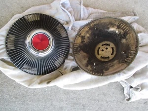 Two OEM 1977-1979 Dodge Diplomat Magnum XE Lebaron Cordoba 2pc Center Cap Hubcap - Picture 1 of 16