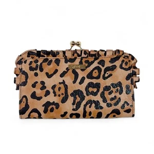 Jessica Simpson Leopard Print Bag Wallet Clutch Purse Evening Bag - Picture 1 of 6