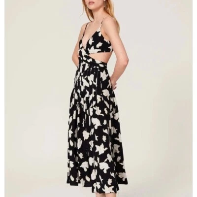 Maxi Vestido Georgette Proenza Schouler Corte Efecto Envolvente Plisado Estampado Floral 8 Foto 1 de 4