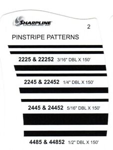 3/16" 1/4" 5/16" 1/2" SHARPLINE 150' DOUBLE LINE VINYL PINSTRIPE