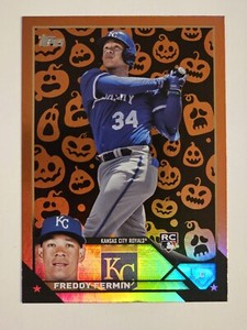 FREDDY FERMIN 2023 Topps Update RC Jack O Lantern Halloween Foil 🎃 US114 Royals