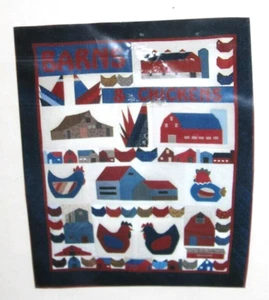 NEU Barns & Chickens Farm Life Quilt Muster ABC Muster Vintage 2001 42" x 54" - G14 - Bild 1 von 4