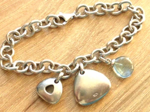 925 Sterling Silber Armkette, Panzerkette, Bettelarmband, Kette mit Anhänger - Bild 1 von 6