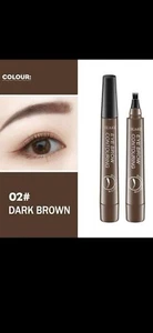 Waterproof Eyebrow Pen,Microblading Eyebrow Pencil With4SplitHead Dark Brown 2pc - Picture 1 of 4
