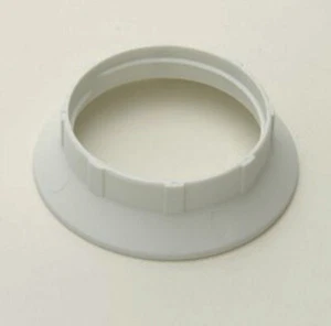 Weißer Schirmring für E27 / ES Leuchte Lampenfassungen Gewindehülse 40 mm Durchmesser - Bild 1 von 1