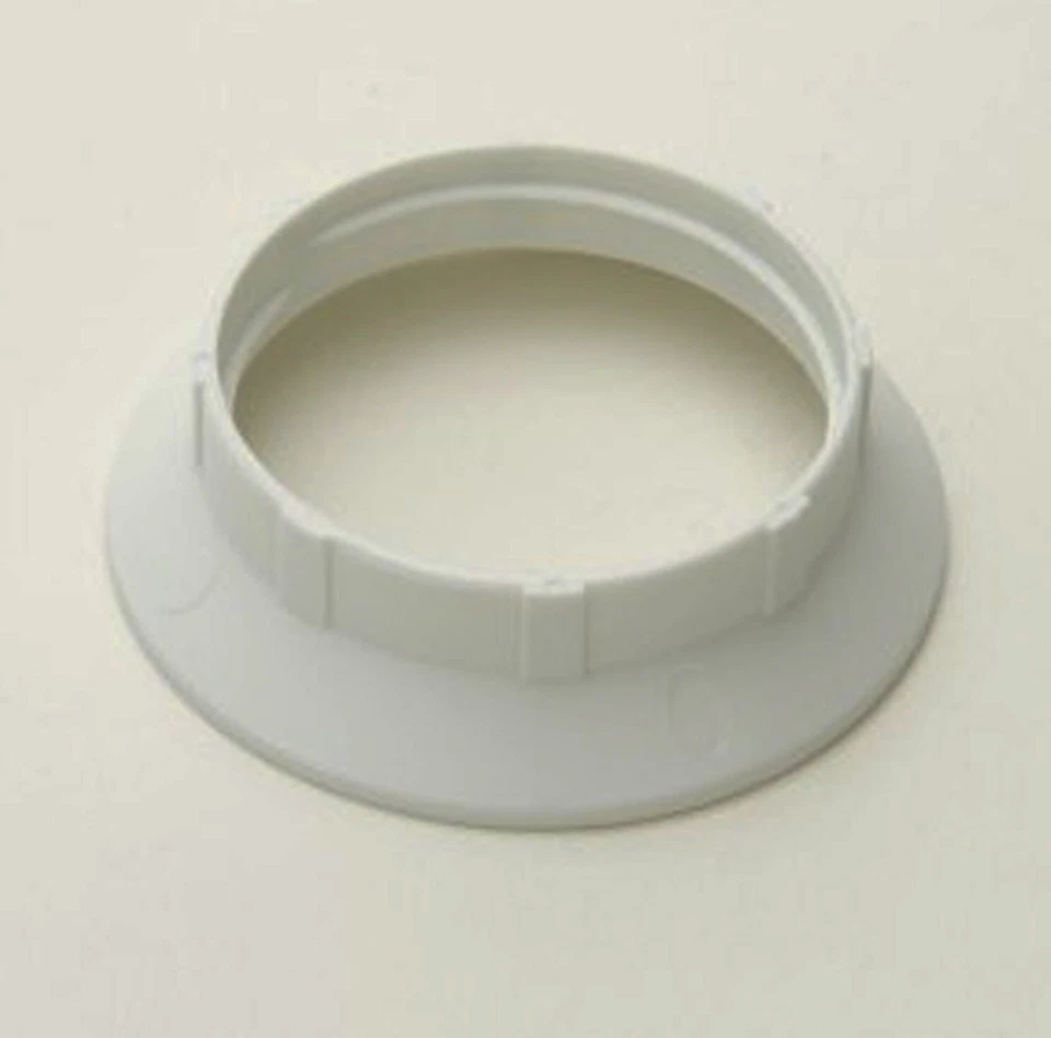 ORIGINAL FORGERY LTD White Shade Ring for E27 / ES Light Lamp holders Threaded sleeve 40mm Dia