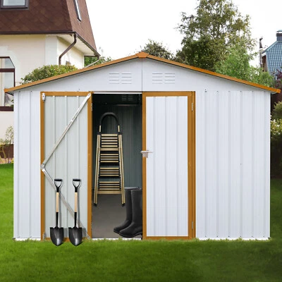 10FTx12FT Metal Garden Storage Shed for Outdoor with Hinged Door and Padlock - Image 1 of 4