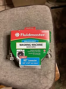 Fluidmaster 3/4 inX 5ft. Braided Stainless High Efficiency Washing Machine Hoses - Picture 1 of 3