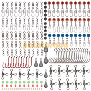 262 Piezas Kits de Pesca Accesorios Giratorios de 3 Vías Ganchos a Presión Pesas de Plomo Caja de Aparejos - Imagen 1 de 10