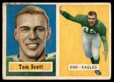 1957 Topps Football Card Tom Scott Philadelphia Eagles #25 VG - Image 1 of 2