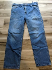 Mens Jeans measures 36x32 (Paint stains, tears and torn belt loop-See pictures) - Picture 1 of 9