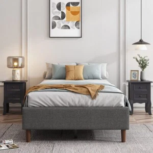 Bed Frame Mattress Foundation (Dark Grey) – Double - Picture 1 of 12
