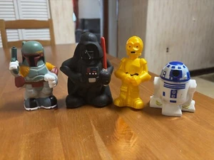 Star Wars Bath Toys Set Of 4 Boba Fett, Darth Vader, C-3PO, AND R2-D2 - Picture 1 of 5