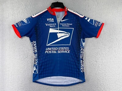 Camiseta de Ciclismo Nike Adulto Grande Azul Rojo Servicio Postal de Estados Unidos 2001 Trek Foto 1 de 4