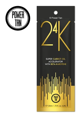 Power Tan 24K Super Karottenöl Bräunung Sonnenbank Lotion Creme Beschleuniger 20ml Packung
