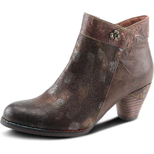 L’Artiste by Spring Step Womens Bestlove Leather Ankle Bootie - Brown Multi NEW - Picture 1 of 8