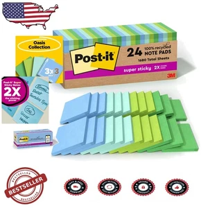 Note Super Adesive 3x3 Collezione Oasis 24 Cialde 70 Fogli 100% Carta Riciclata - Foto 1 di 14