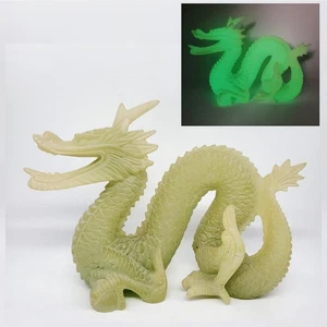 Vintage Jade Dragon Carved Figurine Decor Illuminating Long "Lasting Glow" - Picture 1 of 12