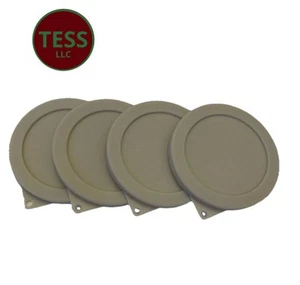 4 Stück Runde Silikondeckel für 5 Zoll Glasschalen. Farbe Beige - Bild 1 von 4