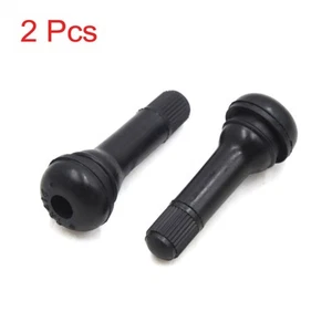 2Pcs Copper Wheel Rim Tubeless Vacuum Tire Valve Stem w Dust Cap for Car Auto - Picture 1 of 1