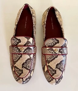 Neu im Karton Tory Burch Gr. 8 geprägte Schlangenleder-Ballerinas Wüste Dämmerung/Rubin fällt - Bild 1 von 6