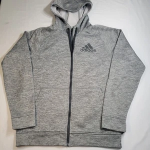 Adidas Herren Pullover grau mit Kapuze und Reißverschluss Größe M - Bild 1 von 2