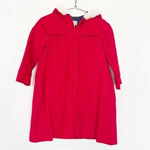 VTG Jayne Copeland Jacket Girls Size 5 Red Cotton Blend Hooded Button Front  - Picture 1 of 5
