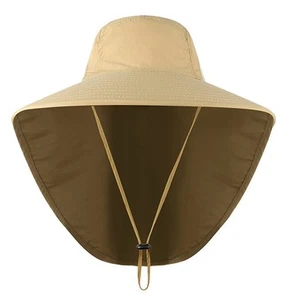 Wide Brim Sun Hat with Neck Flap, Adjustable Outdoor 50+UPF Protection Safari... - Picture 1 of 6