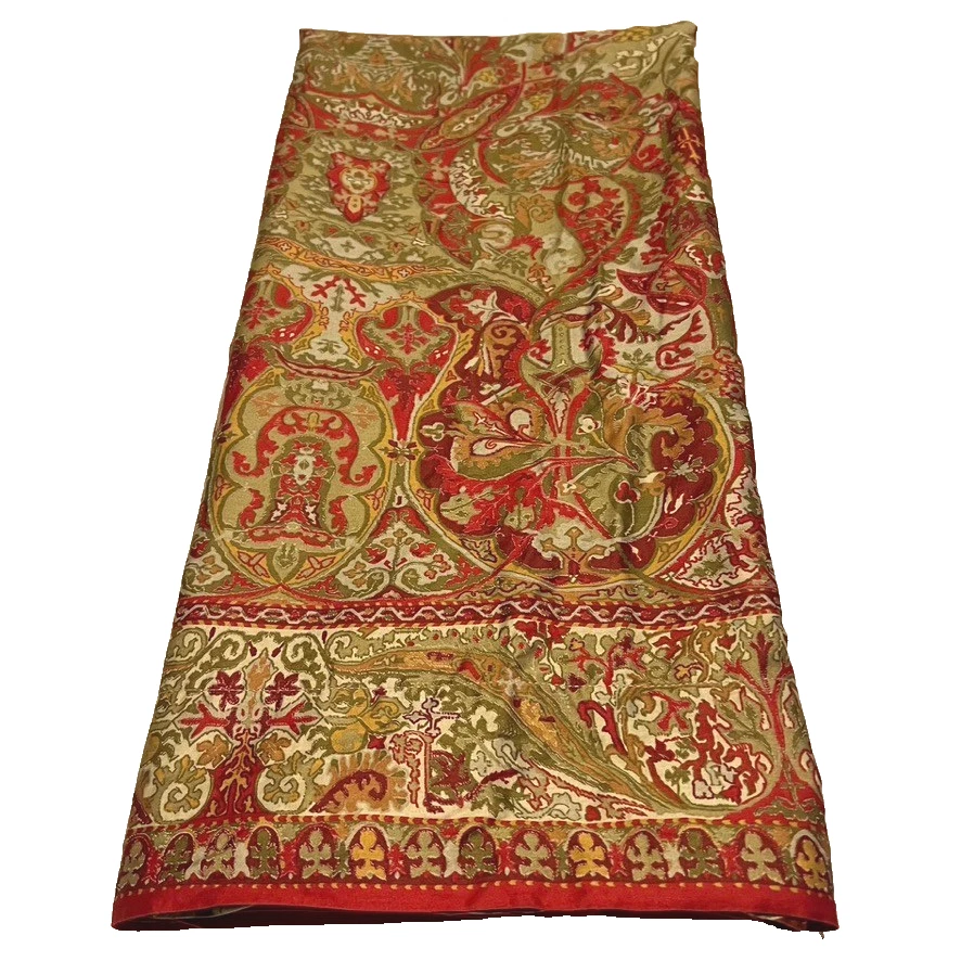 Ralph Lauren Randolph Queen Flat Sheet Vtg Red Paisley Floral Retired Pattern - Image 1 of 4