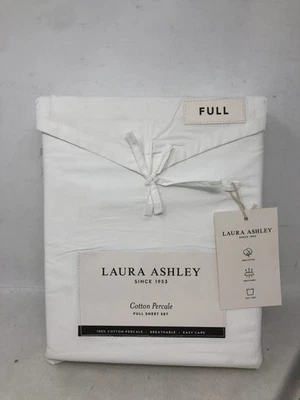 Juego completo de sábanas Laura Ashley algodón percal (2 fundas de almohada, 1 plana, 1 ajustada) Foto 1 de 4