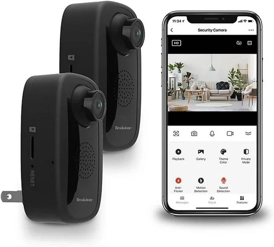 Paquete de 2 cámaras WiFi de seguridad Brookstone Foto 1 de 1