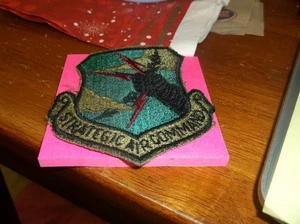 USAF Air Force SAC Strategic Air Command Schild OD grün & schwarz BDU ~3" Patch - Bild 1 von 2
