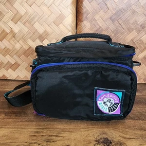 Samsonite World Sport Padded Camera Bag Aqua Purple Black 8x5x5 Vintage Pockets - Picture 1 of 14
