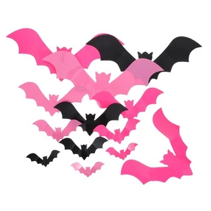  48 Stück Halloween PVC 3D Fledermaus Wandaufkleber Realistisch Halloween Grusel Fledermaus Wand - Bild 1 von 17