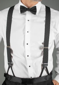 New TRAFALGAR LTD Suspenders Pin Dot Formal End Braces - Picture 1 of 23