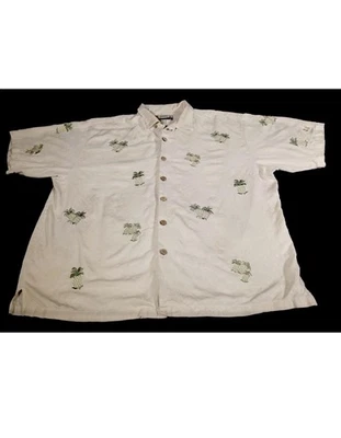 Camisa Hawaiana Kahala Aloha Para Hombre XXL Crema Piñas Manga Corta Abotonada Foto 1 de 4