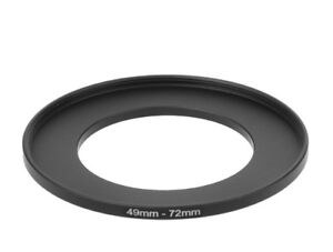 49-72mm Metal Step Up Ring Lens Adapter from 49 to 72 Filter Thread - UK SELLER