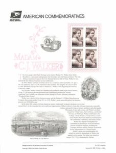 #533 32c Madam C. J. Walker #3181 USPS Commemorative Stamp Panel - Imagen 1 de 1