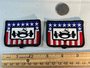 TWO Vintage Racing Car Patches Embroidered Sew-On Open Wheel Stars & Stripes NOS - Bild 1 von 1