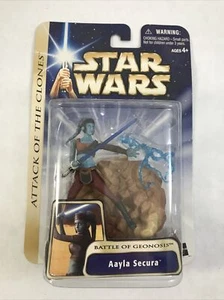 Star Wars Attack of the Clones AAYLA SECURA Action Figure Hasbro 2003 NOS Sealed - Foto 1 di 18