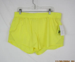 All In Motion Mid Rise Core Run Shorts Women L Elastic Waist Yellow - Picture 1 of 11